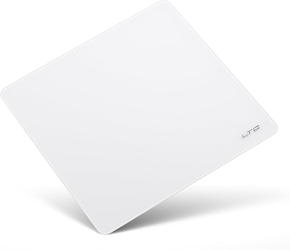 LTC Tempered Glass Gaming Mouse Pad - Ultra Smooth Micro Etched Surface with Mouse Pad for Control and Speed - Non-Slip Full Rubber Base - Large Professional Mouse Mat for FPS Gamers - 13x13 Inch