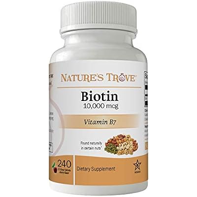 Natures Trove Biotin 10,000 mcg 240 EZ Chew Tablets Cherry Flavor