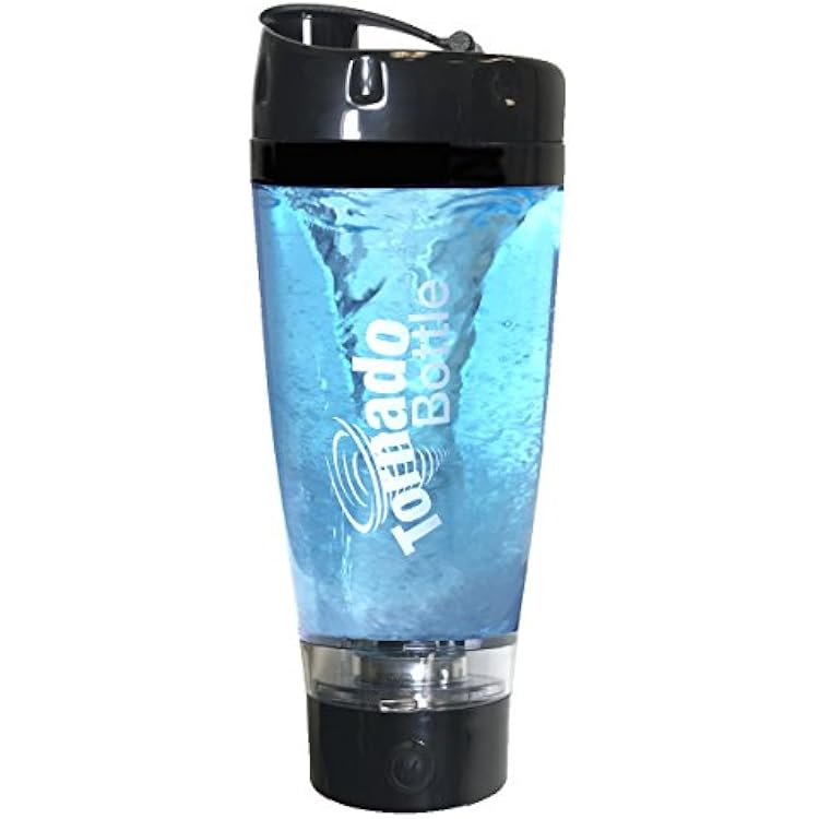 Tornado Bottle 2.0 Vortex Mixer, Electric Protein Shaker, Battery Powered, For Sports, Outdoors, Camping, BPA-Free, 20oz, Black