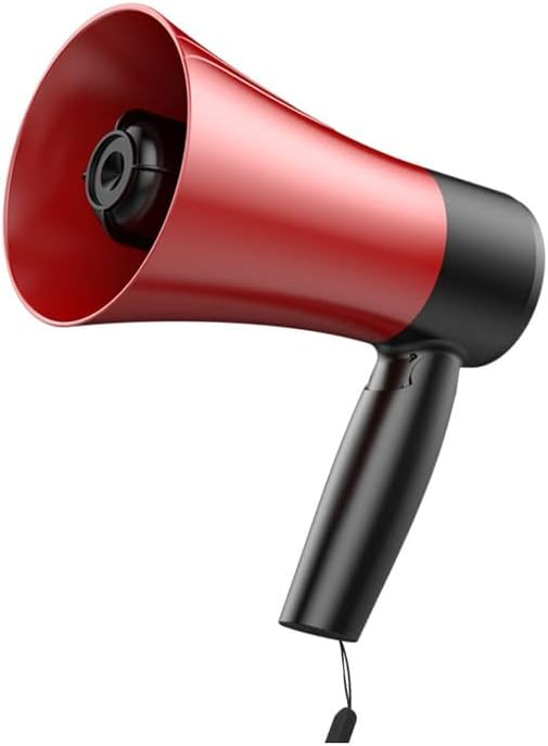 Handheld megaphone Portable Megaphone Speaker, 30W Bullhorn USB Loud Speaker, Adjustable Volume Control Travel Guide Speech Teach Voice Amplifier Coach & Referee Megaphones Bullhorn ( Color : Red )