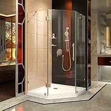 DreamLine Prism Lux 36 5/16 in. D x 36 5/16 in. W, Frameless Hinged Shower Enclosure, 3/8" Glass, Brushed Nickel Finish