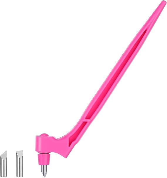 Craft Cutting Tools,360 Degree Rotating Craft Knife with 3 Different Stainless Steel Blades, Stencil Knife for DIY Crafts, Stencils, Scrapbooks, Spinblade Cutting Tool (Pink)