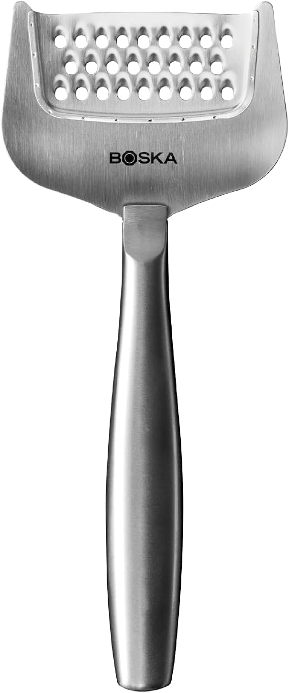 Boska Stainless Steel Grater - Cheese Grater Copenhagen Best for Hard Cheese, Citrus, and Vegetables - Multifunctional Rust-Proof Shredder - Manual Handheld -