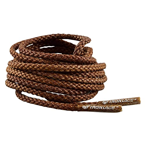 IRONLACE Unbreakable Round Bootlaces - Indestructible, Waterproof & Fire Resistant Laces, 1500-Pound Breaking StrengthPair