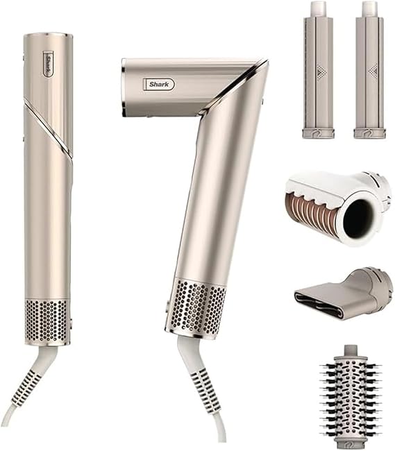 Shark FlexStyle Hair Dryer, Glossy, Quick Drying, HD434JSL Stone