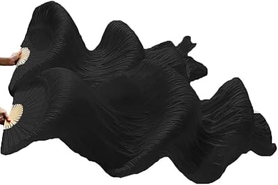 Belly Dance Artificial Silk Fan Veils 1 PairLeftRight Long Fans Dance Performance Accessories
