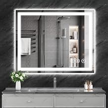 Koonmi 40"x30" LED Mirror for Bathroom, 90CRI Anti-Fog Vanity Mirror with Front and Backlight, Shatter-Proof Wall Mirror with Light, Easy Install Lighted Mirror for Modern Bathroom (IP65)