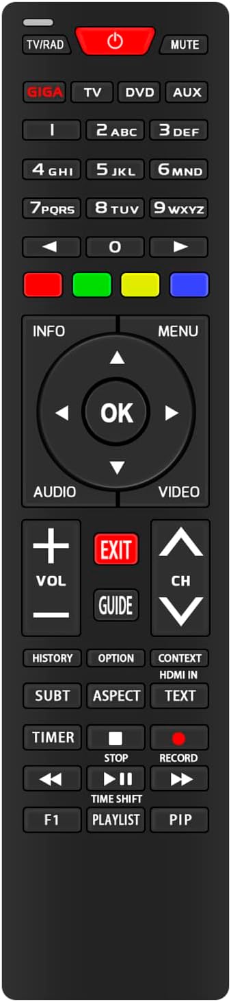 Remote Control Compatible with GigaBlue GigaTV UHD-IP-4K UHD-TRIO-4K