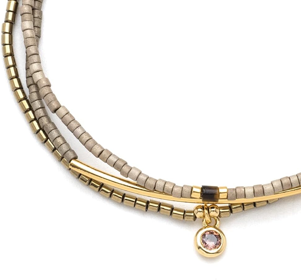 Scout Curated Wears - Tonal Chromacolor Miyuki Bracelet Trio - PewterGold