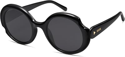 SOJOS Big Retro Oval Round Polarized Sunglasses Womens Mens Vintage Trendy Oversized Sunnies SJ2362