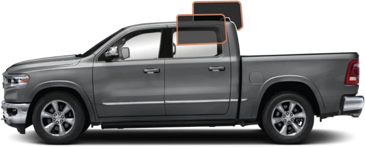 DIY-MotoShield Pro Premium Professional 2mil Precut Ceramic Window Tint Film for 2009-2018 Dodge Ram 1500 Quad Cab — Rear DriverPassenger 15%