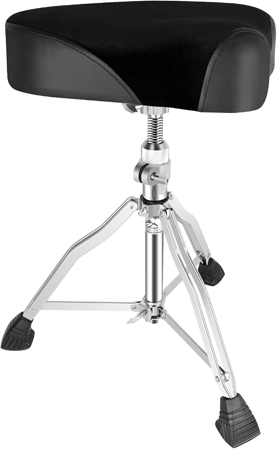 EASTROCK Drum Throne Drum Seat Height Adjustable,Rotatable Padded Drum Stools Motorcycle Style Drum Chair with Anti-Slip Feet for Drummers,Adult