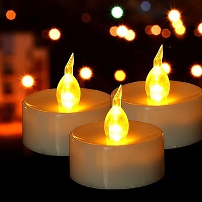 LED Tea Lights Candles- 24PACK Warm Yellow Flameless Candles Realistic and Bright Flickering Long Lasting 200Hours for Holiday Celebration,Party,Home Decoration,Battery Operated
