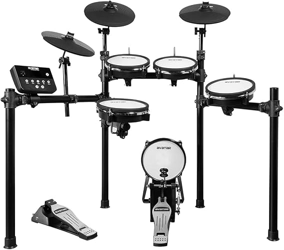 SD61-6 Electric Drum Set 8 pieces Electronic Kit, 347 Sounds, Upgraded Dual-zone Mesh Drums Pad and Cymbal with Choke, Strong Iron Racks