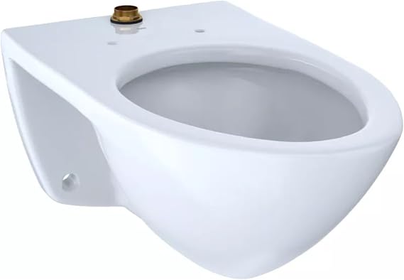 TOTO CT708U#01 Elongated 1.0 GPF Wall-Mounted Flushometer Toilet Bowl with Top Spud, Cotton White-CT708U