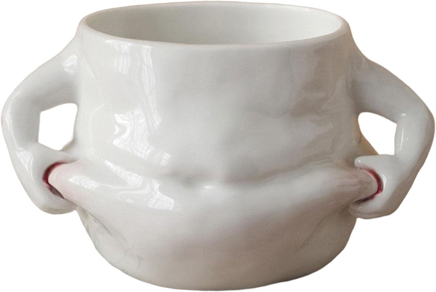 Ceramic Coffee Mug Adorable Beverage Lightweight with Handle Morning Cup Water Cups Reusable Pinch Belly Mug for Wedding Birthday Gift