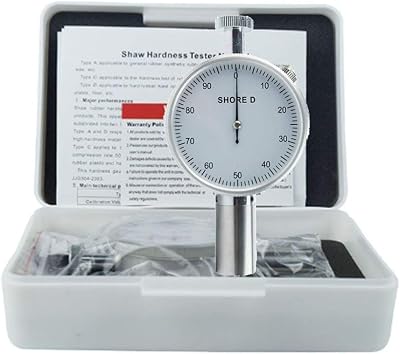 Shore Hardness Tester Type D Durometer Dial Single Pointer Hardness Meter with Analog Portable Durometer Shore D Sclerometer Tester Color White