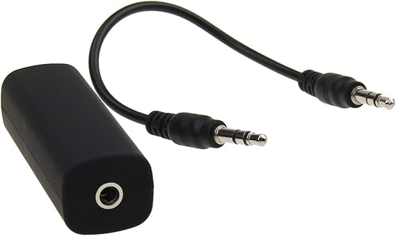 Bass Rockers Ground Loop Noise Isolator Filter for Car Audio Home Stereo RV System with 3.5mm AUX Audio Cable-Fully Eliminate Buzzing Noise