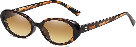 Oval Sunglasses for Women Men Fashion Small Oval Sunglasses 90s Vintage Shades