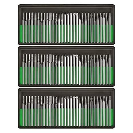Diamond Burr Bits Drill Kit for Rotary Tool Metal Woodworking Router Grinding Engraving Carving- 1/8"(3mm) Shank Pack of 90Pcs/ 3 Sets