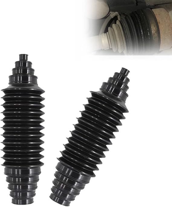 2 Pcs Car Rack And Pinion Boot Steering Rack Boot Kit,Inner Tie Rod Boot Set,Universal For Automobile Accessories (Black)