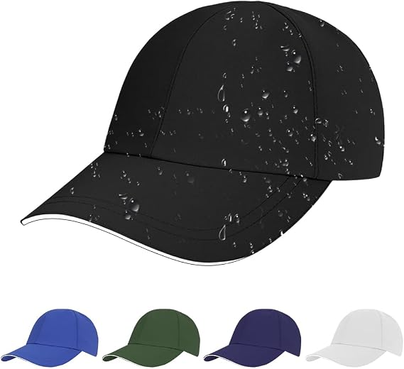 AUYAO Unisex Waterproof Baseball Cap 6-Panel Dad Cap Classic Plain Baseball Hats Lightweight Sports Cap Foldable Peak Cap Hat Sun Rain Protection Baseball Cap Sun Visor Hat for Running Hiking Fishing