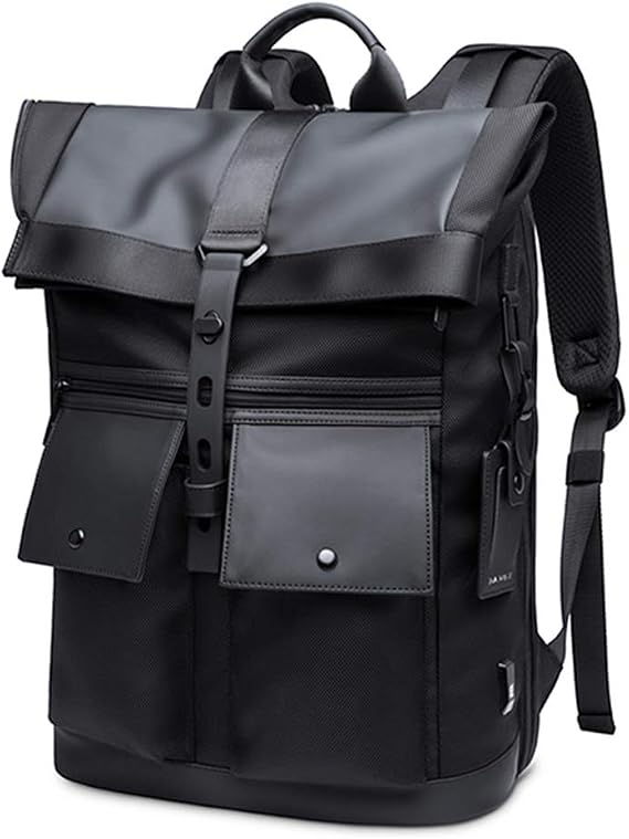 Design MyBag Designed by YOURSELE dk6099 Men's Business Backpack, Nylon Backpack, Waterproof, Large Capacity, 15-inch PC, Multi-functional, Water Repellent, Shockproof, Popular, Commuting, Simple, Stylish, Black