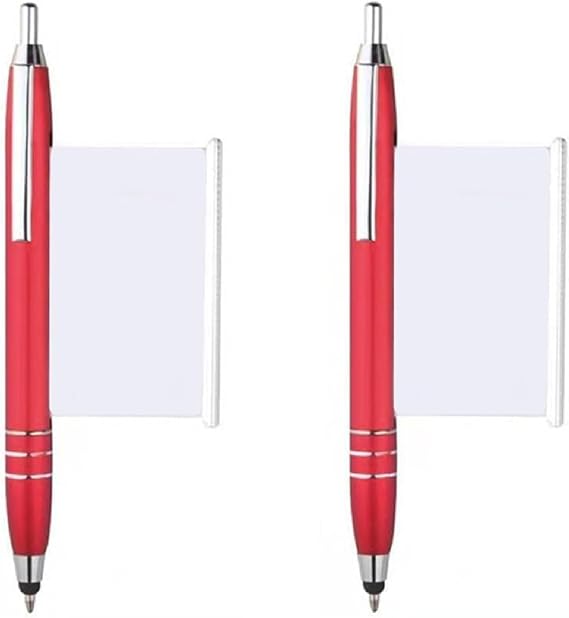 2 Pcs Red Pen With Cheat Sheet, Retractable Paper Ball Point Pens For School Office Color Ballpoint Pens, Writing Supplies