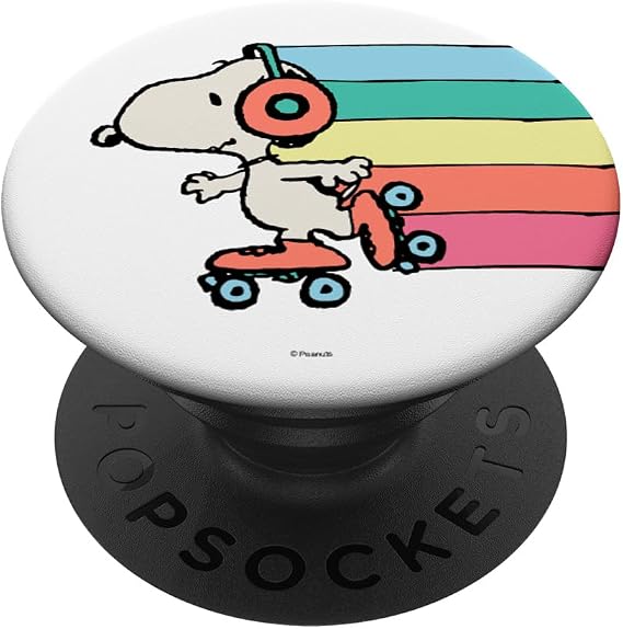 Peanuts Snoopy Roller Skating Rainbow PopSockets Adhesive PopGrip
