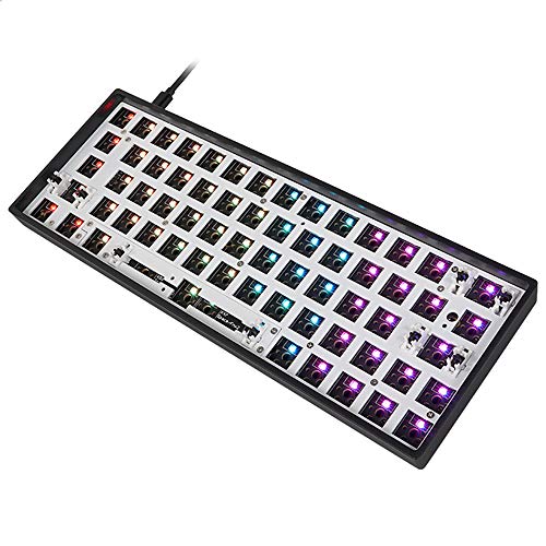 EPOMAKER GK64X RGB Hotswap Custom DIY Kit for 60% Keyboard with Split Spacebar Module, PCB Mounting Plate Case GK64X Black