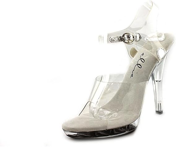Ellie Shoes, Brook 6in Pump 2in Platform Clear Size 9