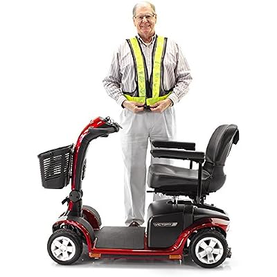 LED Safety Vest with Reflective Stripes J850 One Size for Hoverboard, Scooter & Power Wheelchair Night Riders