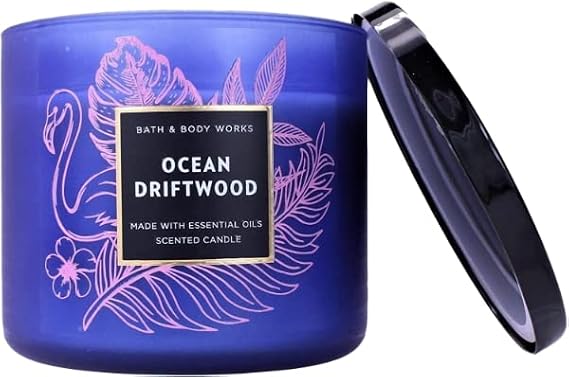 Bath & Body Works, White Barn 3-Wick Candle w/Essential Oils - 14.5 oz - 2022 Spring Scents! (Ocean Driftwood)