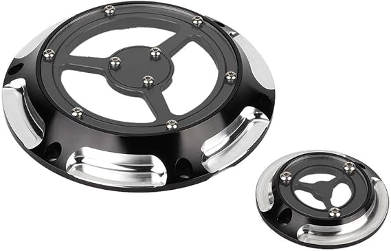 Brilluxa Motorcycle Cover Set, Aluminum Derby Cover and Timing Timer Guards Compatible with Harley-Davidson XL XR 883 1200 Black Silver Engine Chain Inspection and Brake Cylinder Covers