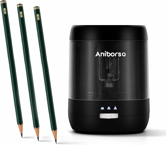 Electric Pencil Sharpener, USB & Battery Operated, Black