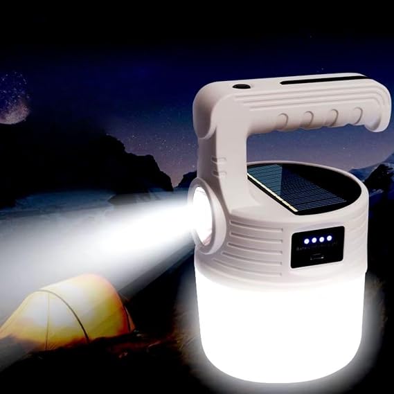 Plentiful® LED Güneş Enerjili Kamp Lambası–2000 Lümen Süper Parlak, 5 Aydınlatma Modlu,USB ile Şarj Edilebilir Dış Mekan,Asılabilir Torch El Feneri