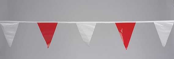 Pennants, Vinyl, Red/White, 60 ft.