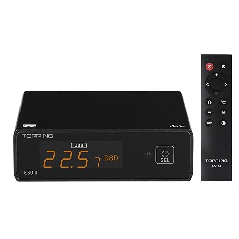 Topping E30II lite DAC Preamp - AK4493S Hi-Res XMOS XU208 DAC 32Bit/768kHz DSD512 DSD Direct Mode for USB/Coax/Opt Inputs RCA HiFi Stereo Digital Audio Decoder(Black)