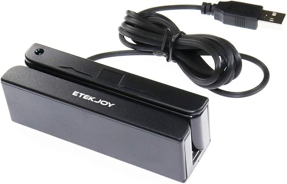 ETEKJOY USB 3-Track Magnetic Stripe Card Reader POS Credit Card Reader Swiper MagStripe Swipe Card Reader ET-MSR90