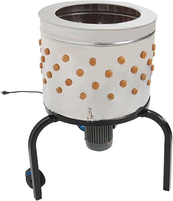 400W Stainless Steel Chicken Plucker 19.7" for Poultry Turkey