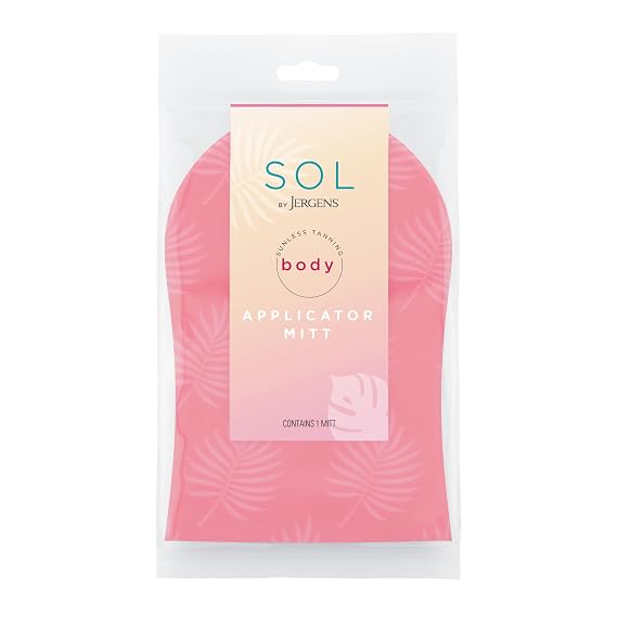 SOL by Jergens Self Tanner Applicator Mitt, Flawless, Streak-free Tanning Blender Glove, Sunless Tanning, Reusable Tanning Mitt Protects Hands, All Skin Tone