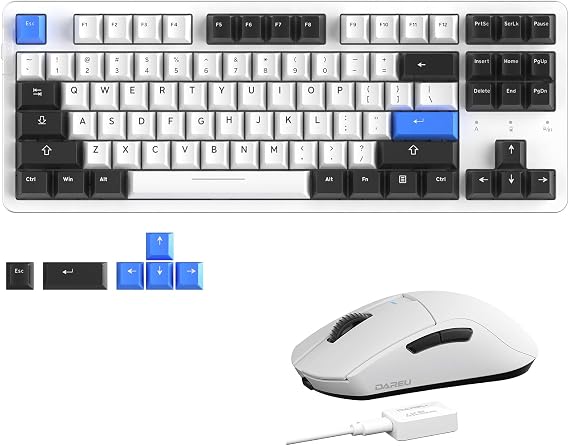 DAREU Wireless Keyboard and Mouse:EK87PROTKL Wireless Mechanical Gaming Keyboard &A950 4K Polling Rate Wireless Gaming Mouse Combo