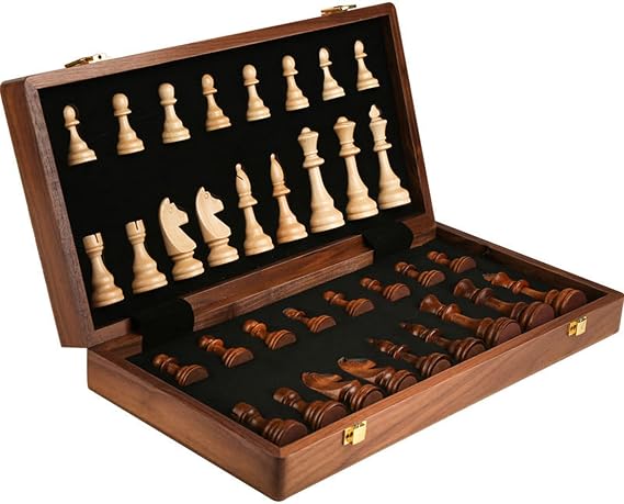 Chess Board Tournament Chess Set Folding Board Wooden Chess Pieces Chess Sets Game Board Travel ChessPieces(Size:49CM) (39CM)