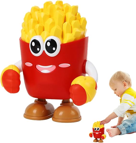 Robot Toys, Smart Robot, French Fries Design Musical Light-up Doll for Birthday Boy Girl Indoor Travel Companion Home Adult
