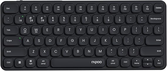 Rapoo E9050L Multi-Device Wireless Keyboard, Blade-Series E9050L 78-Key Ultra-Thin Keyboard, Support 4 Devices, Low-Profile, Quiet, USB-C, Rechargeable, Al-Alloy Frame, for Windows/Mac/Linux/Chrome
