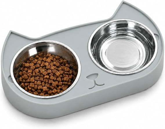 7 Ruby Road Kitten Food Bowl - Cat Food and Water Bowl Set for Indoor Cats