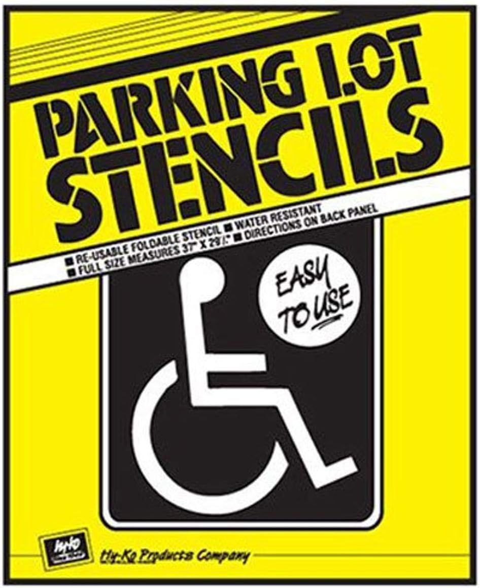Hy-Ko Products PLS-10 Handicap Parking Lot Stencil 32.5 x 25 White