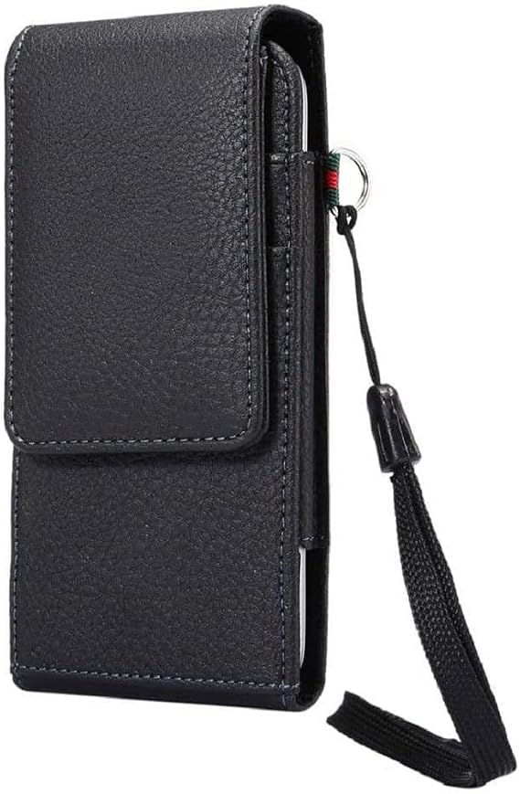 Synthetic Leather Belt Pouch Case with Card Holder and 360 Swivel Clip for REDMAGIC 10S Pro 2025向け - Black
