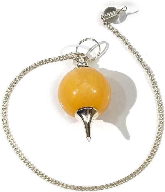 Reiki Crystal Products Citrine Dowser Ball Chain Pendulum, Crystal Dowser, for Reiki Healing Crystal Stone- Dowsing