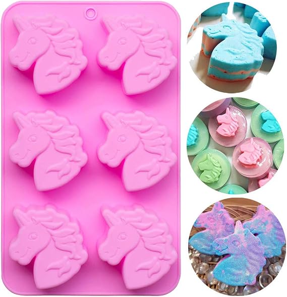 Palksky 6 Cavities Silicone Soap Molds/Bath Bomb Mold, Christmas Soap Molds for Soap Making Pudding Loaf Brownie Cornbread Chocolate Candy Jelly Resin Crayon Lotion Bars Ice